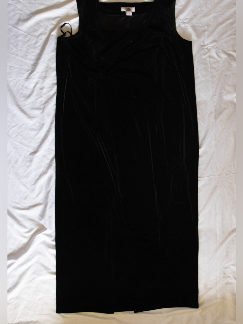 Patra Woman Black Stretch Velvet Sleeveless Dress Size 24 Plus Size